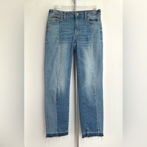 Tommy Hilfiger High Rise Straight Ankle Two Tone Released Hem Jeans -‎ size 2